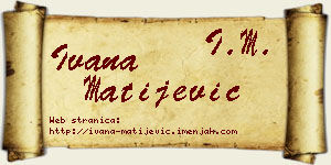 Ivana Matijević vizit kartica